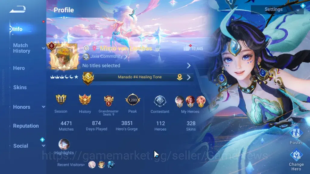 Honor of Kings Accounts Hero112 Skin328|Flawless Arli,Mythic Libai,Kongmin image 2