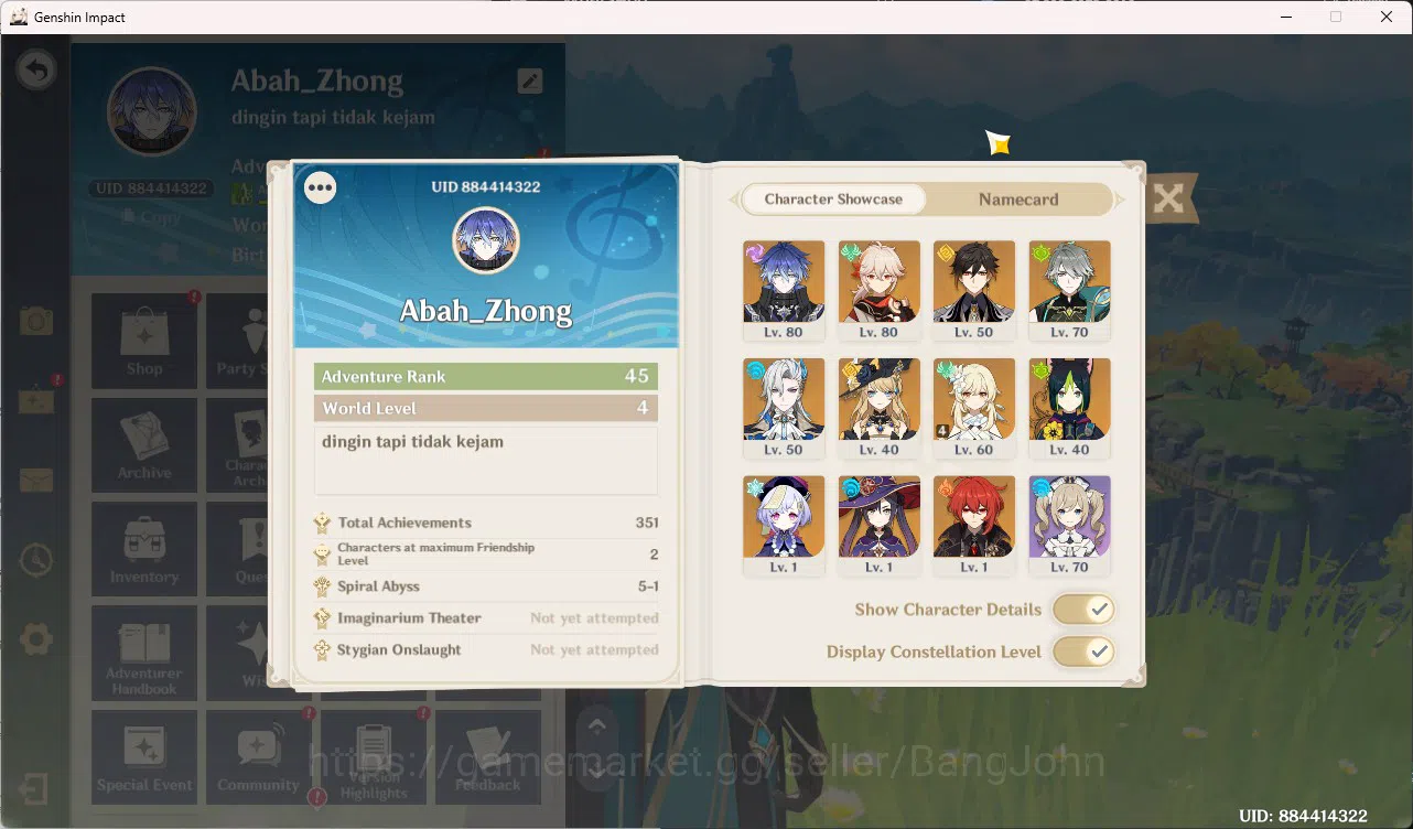 Genshin Impact Accounts ASIA | AR 45 | 6 Limit | Flins, Kazuha, Alhaitam, image 11
