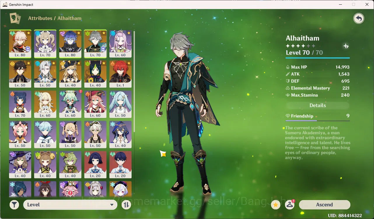 Genshin Impact Accounts ASIA | AR 45 | 6 Limit | Flins, Kazuha, Alhaitam, image 2