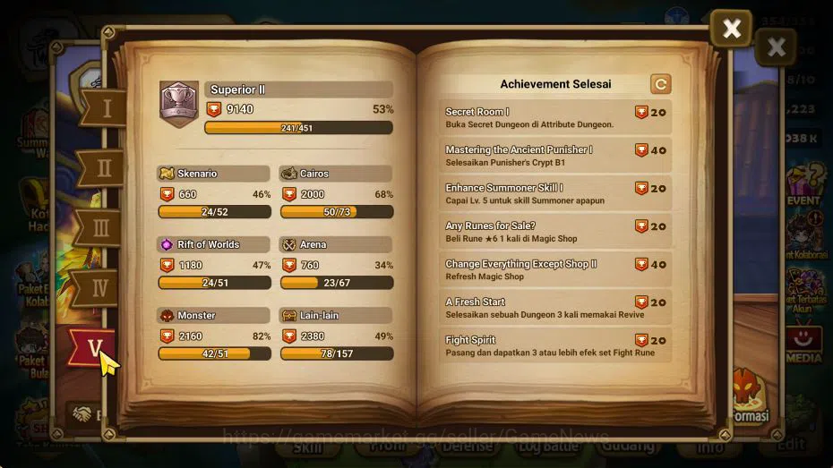 Summoners War: Sky Arena Accounts Starter ASIA Lv 87|2 LD(Bella,Shun)|22 NB5 Total(Nora,Shi Hou,Shizuka,Etc)+ 54 7