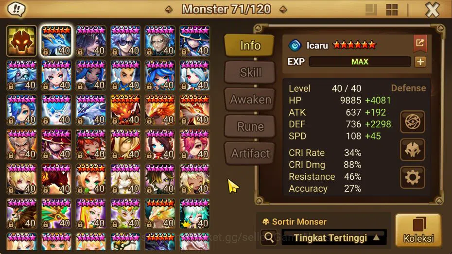 Summoners War: Sky Arena Accounts Starter ASIA Lv 87|2 LD(Bella,Shun)|22 NB5 Total(Nora,Shi Hou,Shizuka,Etc)+ 54 8