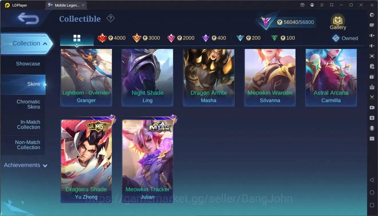 Mobile Legends: Bang Bang Accounts Collector Global |Hero 132|Skin 236|Renowned|HxH Harrith|Sanrio Florynn|CC Natalia|9th 16