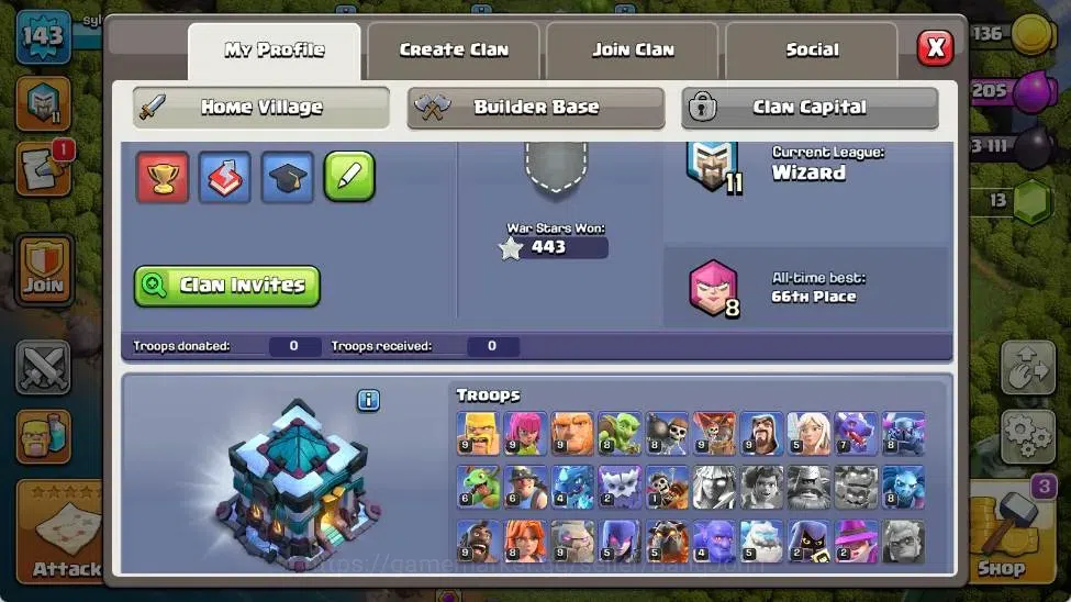 Clash of Clans Accounts Global | TH 13-BH 8 | LVL 143 | HH 7 | AQ 53 ,MP 3 image 1