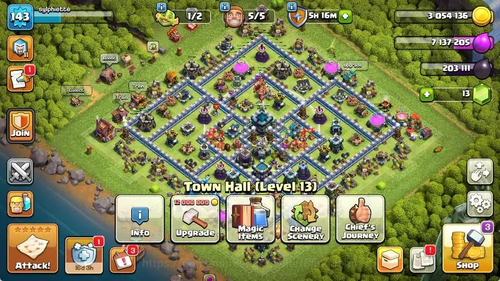 Clash of Clans Accounts Global | TH 13-BH 8 | LVL 143 | HH 7 | AQ 53 ,MP 3 image 2