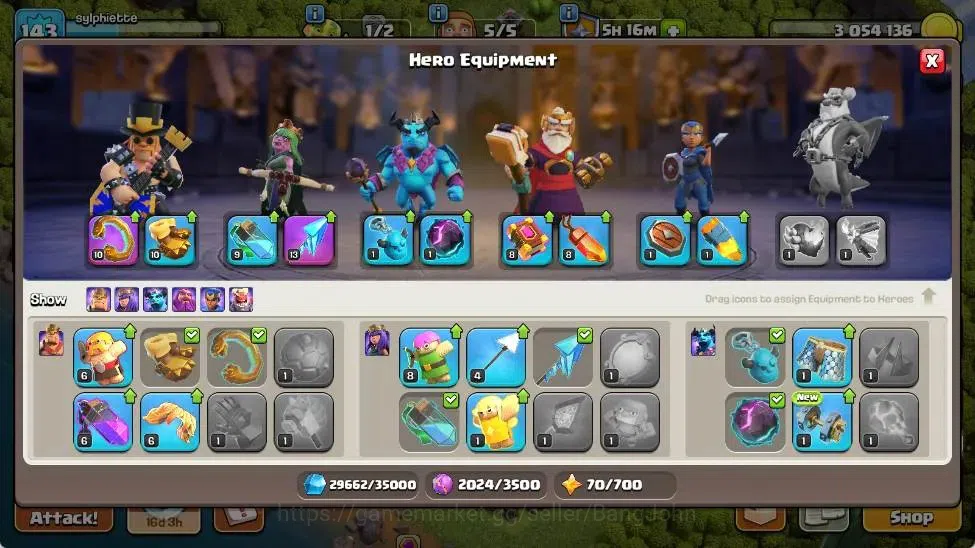 Clash of Clans Accounts Global | TH 13-BH 8 | LVL 143 | HH 7 | AQ 53 ,MP 3 image 7