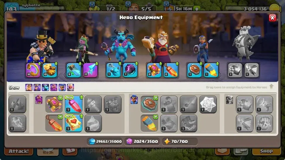 Clash of Clans Accounts Global | TH 13-BH 8 | LVL 143 | HH 7 | AQ 53 ,MP 3 image 8