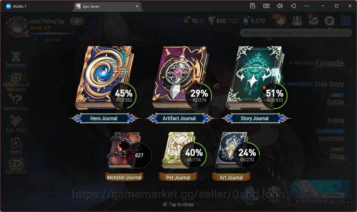 Epic Seven Accounts Global Unverif |14 ML(C Lilias,LR Krau,SOTDark Die image 3