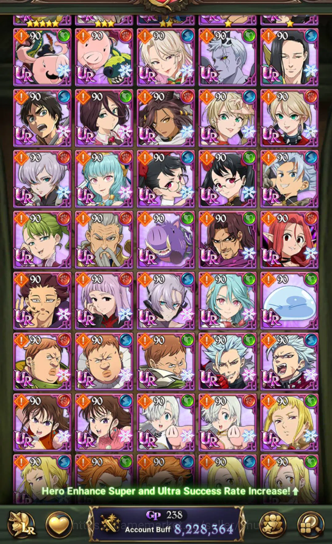 The Seven Deadly Sins: Grand Cross Accounts GLOBAL | 7 LR | 7.5 Million account buff | Collab  image 5