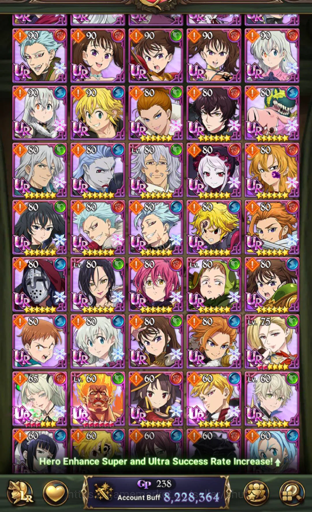 The Seven Deadly Sins: Grand Cross Accounts GLOBAL | 7 LR | 7.5 Million account buff | Collab  image 7