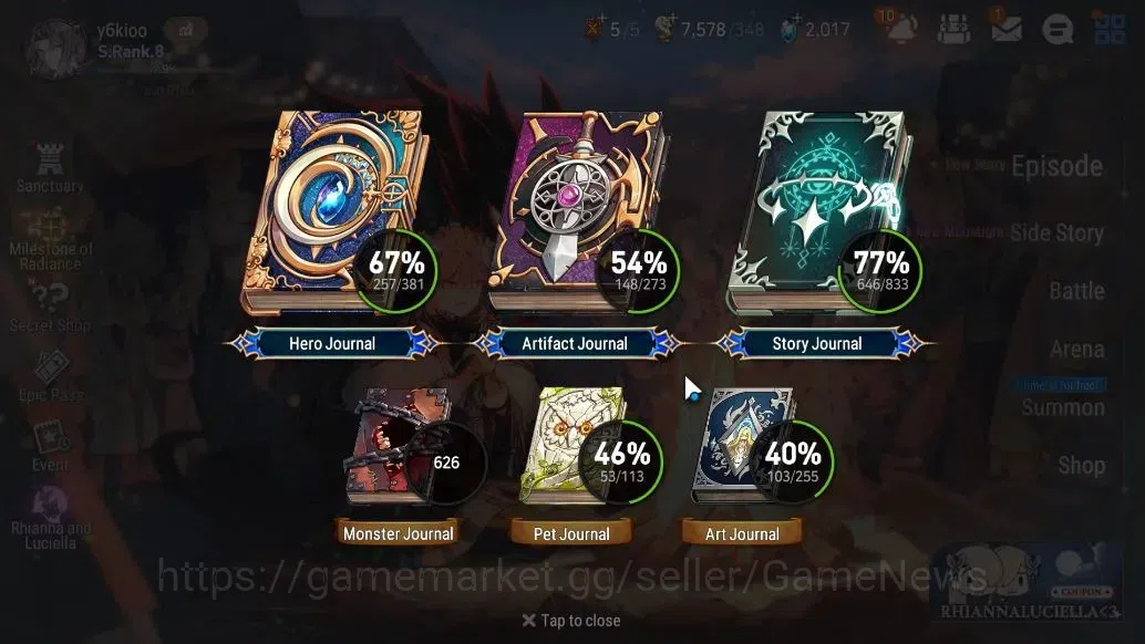 Epic Seven Accounts ASIA VERIF|30ML(SchoolNurse Yulha,LOTScales,GenRas image 3