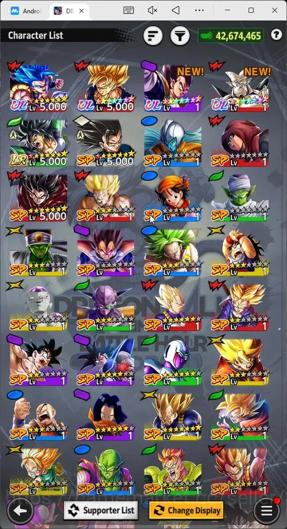Dragon Ball Legends Accounts High-End Android |Lvl 154|42.6M Total Power|132 CC|1 LR|4 UL|LR Broly Fury|UL SSGSS Gogeta,SS 14