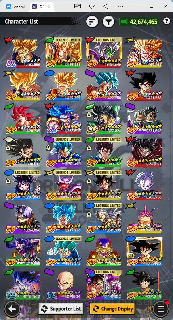 Dragon Ball Legends Accounts High-End Android |Lvl 154|42.6M Total Power|132 CC|1 LR|4 UL|LR Broly Fury|UL SSGSS Gogeta,SS 15