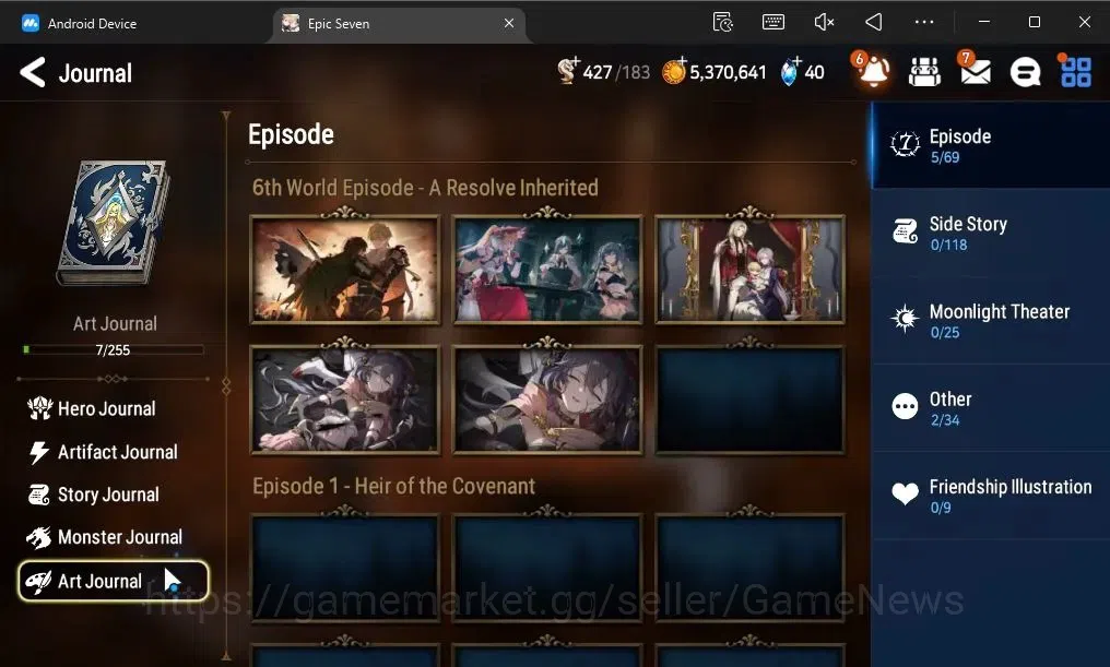 Epic Seven Accounts GLOBAL Unverif|New Era|2 ML(NM Luna,SB Aramintha)+ image 17