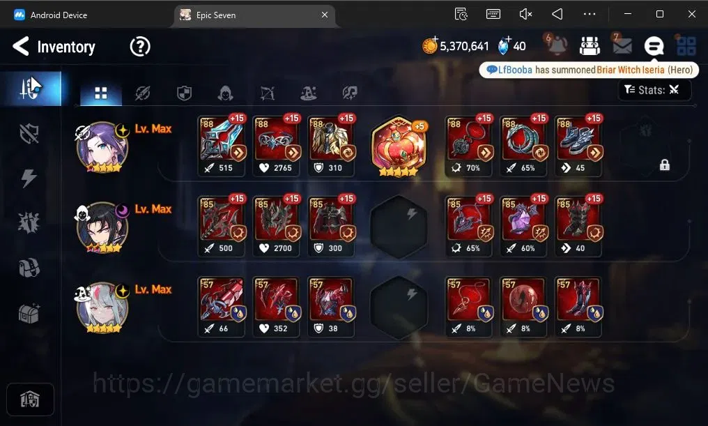 Epic Seven Accounts GLOBAL Unverif|New Era|2 ML(NM Luna,SB Aramintha)+ image 8