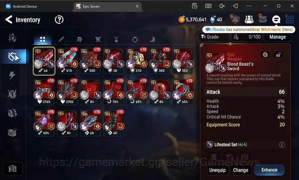 Epic Seven Accounts GLOBAL Unverif|New Era|2 ML(NM Luna,SB Aramintha)+ image 9