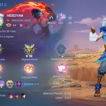 Mobile Legends: Bang Bang Accounts Others Global|Skin 257|Renowned|Collector Natali,LBox Gatotkaca,PACE Fanny,Blazing