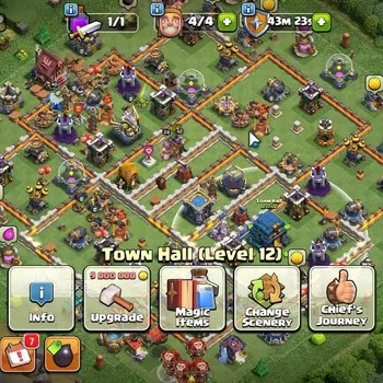 Clash of Clans Accounts High-End LV 107|TH 12-BH 9|HH 6|Limited Skin|BK 40,AQ 42,GW 28,MP 10|BM 13,BC 15|804 Gems|CN