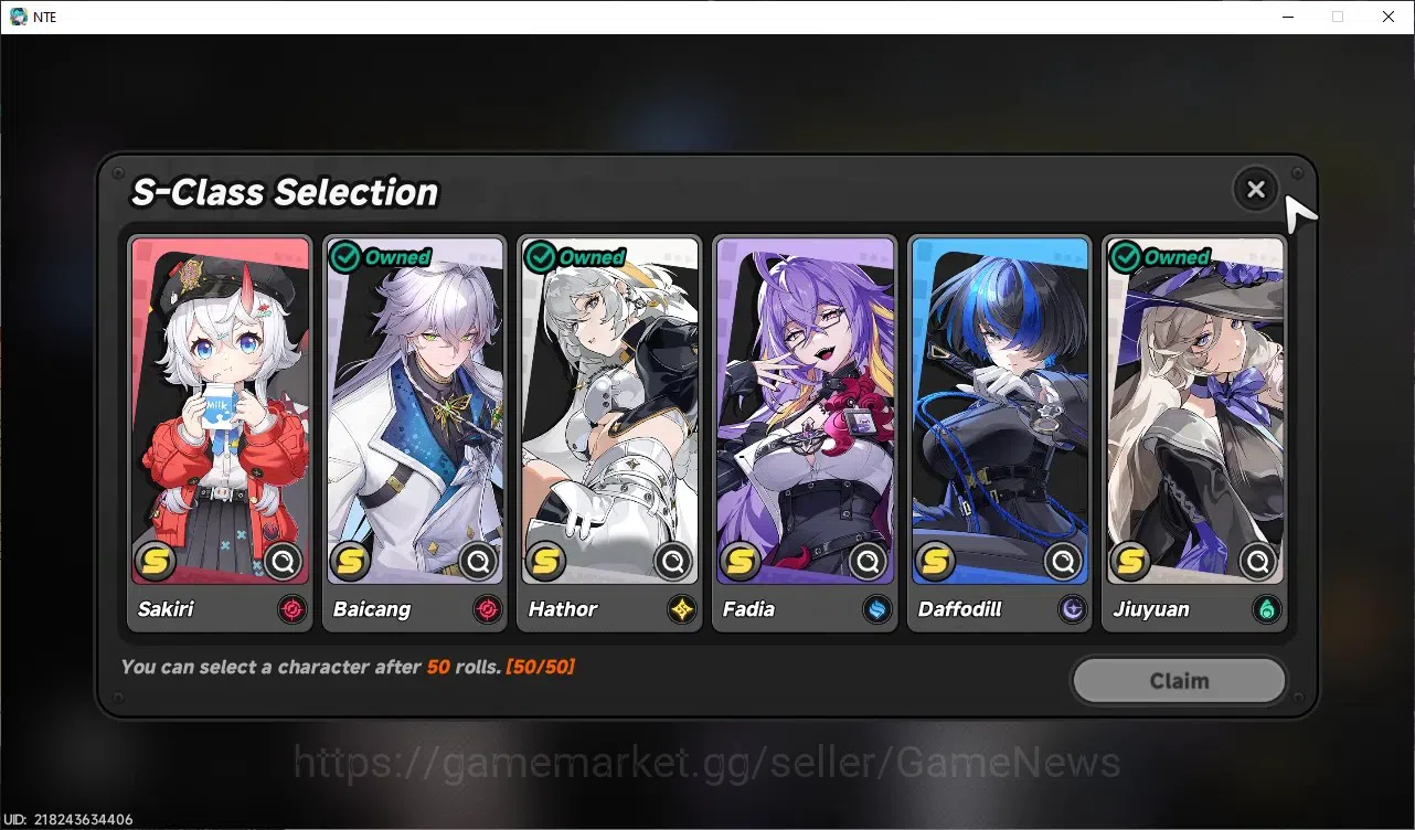 Neverness to Everness Accounts GLOBAL SEA|HL3|4 S-Class 1 Limit|Shinku+Outfit,Hathor,Jiuyuan,Baicang|2 S-Class 11