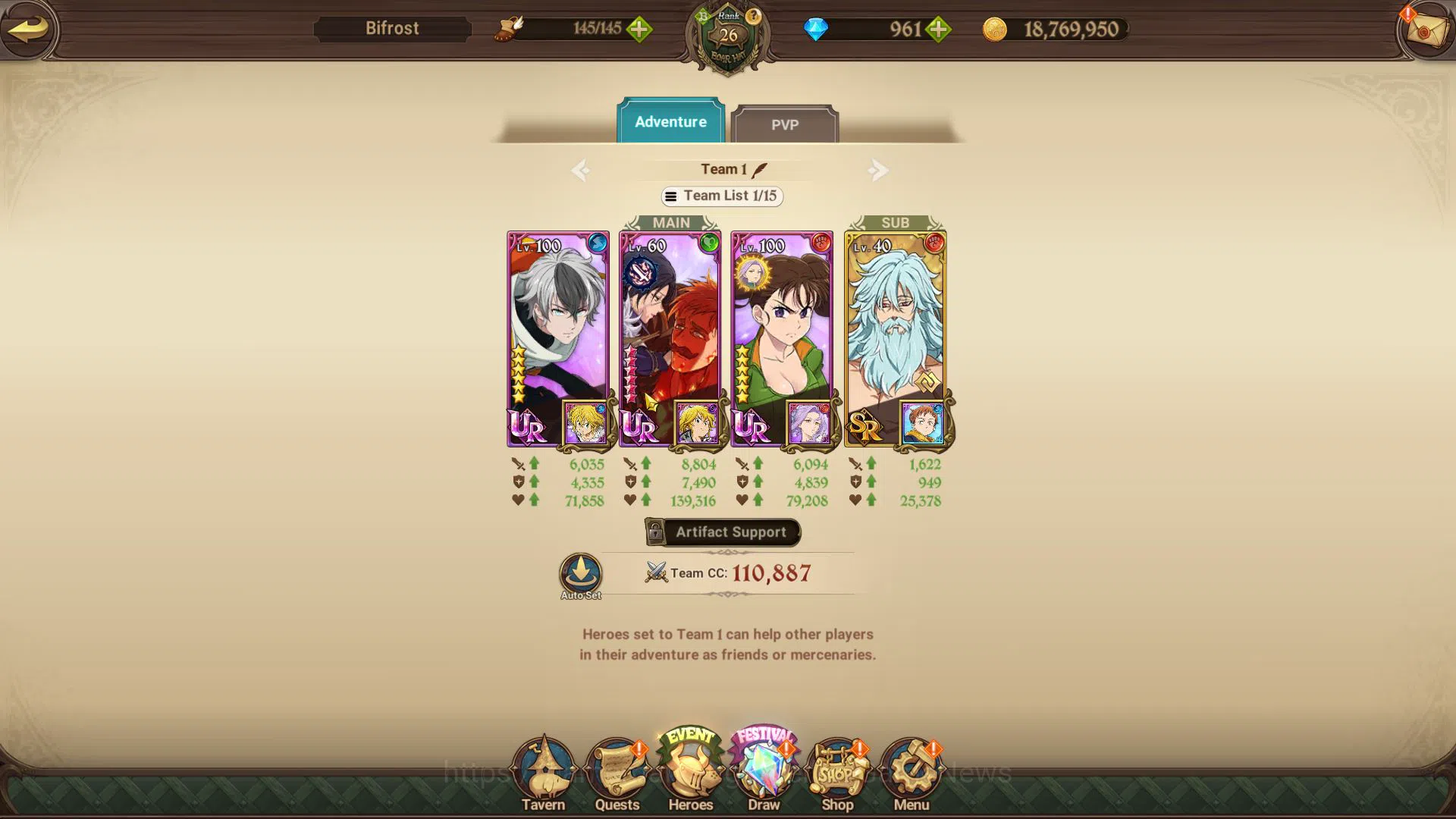 The Seven Deadly Sins: Grand Cross Accounts Starter Global|647 K CC|Starter CH 4|961 Dm| 2 UR | Merlin&Escanor, Demon King 5