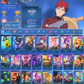 Mobile Legends: Bang Bang Rare Skin HERO 132 SKIN 202 | EMBLEM ALL MAX| COLECTOR NATAL image 1