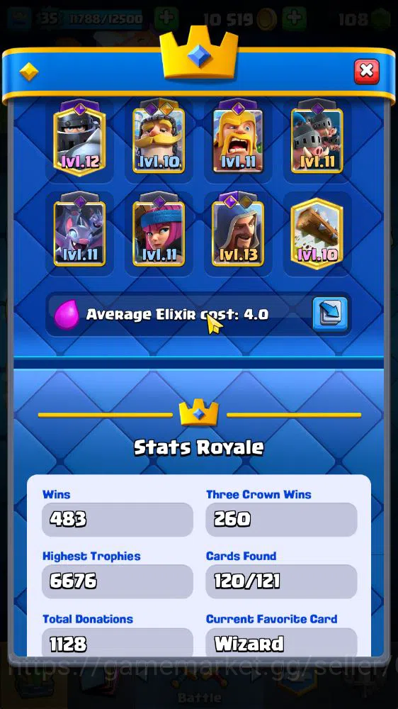 Clash Royale Accounts Lv 35|Trophy 6676|KTL 12|Limited Skin|Card 120|2 H image 3