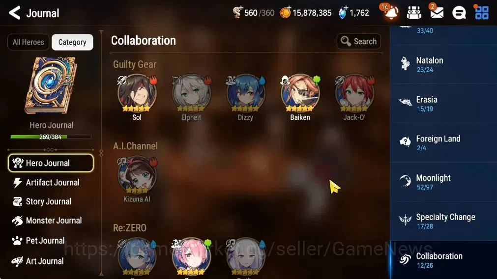 Epic Seven Accounts Collaboration Hero GLOBAL Verif|22 ML(AinzOal,Gras,LC Belona,ZIO,Etc)+Full Colab OVERLORD+Other 1