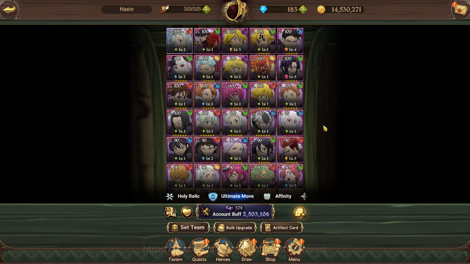 The Seven Deadly Sins: Grand Cross Accounts Midgame Global|2,5M CC|183 DM|1 LR+3 UR+Full Collab 3