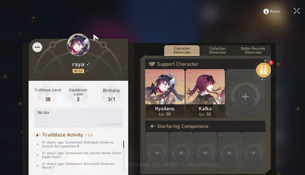 Honkai Star Rail Accounts Mid Game Asia|TL 63|Archer Premium Team|7 Limited|Saber+Sign,Yao 2