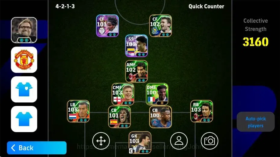 eFootball Accounts Legends & Iconic Players Mobile|PW 3160|G. Van Bronckhorst Epic,Massimo Oddo Epic,Carles Puyol Epic,Luis 1