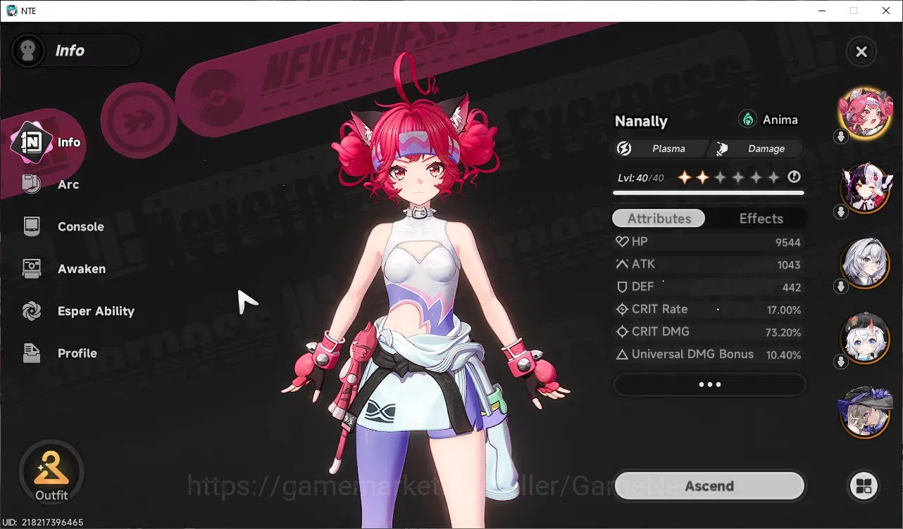 Neverness to Everness Accounts GLOBAL SEA|HL 27|TL 9|4 SSR (Lacrimosa,Nanally+Ski image 3