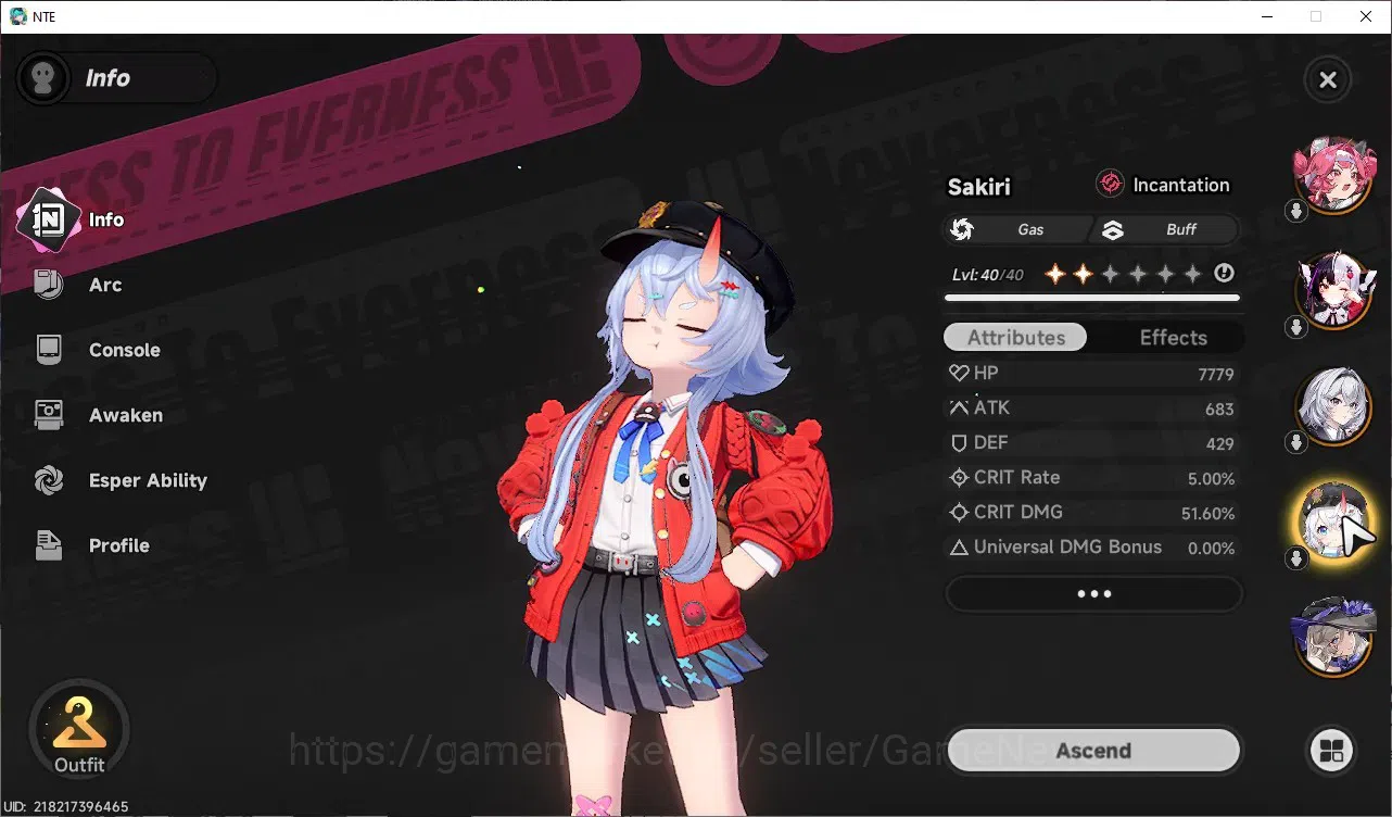 Neverness to Everness Accounts GLOBAL SEA|HL 27|TL 9|4 SSR (Lacrimosa,Nanally+Ski image 5