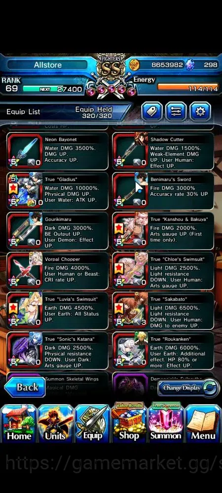 Grand Summoners Accounts Global|298 cc|Rank 69|28 Ascend+8 TW|(Roy,Inumuta, image 11