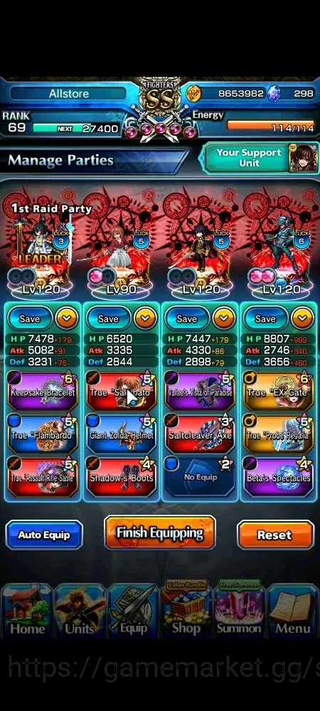 Grand Summoners Accounts Global|298 cc|Rank 69|28 Ascend+8 TW|(Roy,Inumuta, image 3