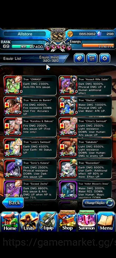 Grand Summoners Accounts Global|298 cc|Rank 69|28 Ascend+8 TW|(Roy,Inumuta, image 5
