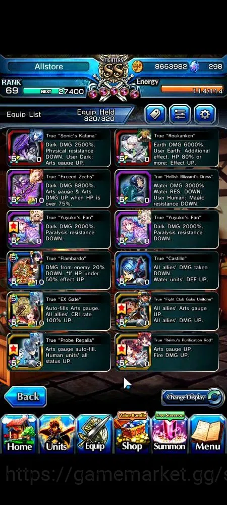 Grand Summoners Accounts Global|298 cc|Rank 69|28 Ascend+8 TW|(Roy,Inumuta, image 6