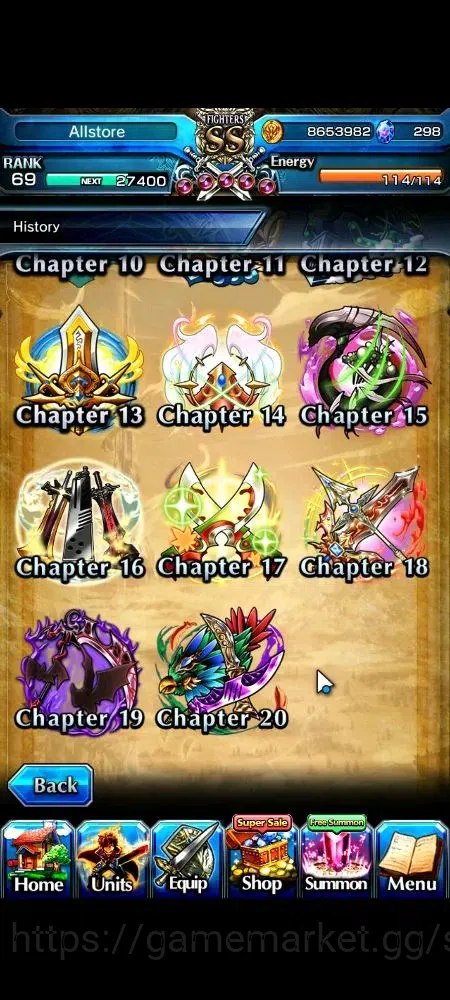 Grand Summoners Accounts Global|298 cc|Rank 69|28 Ascend+8 TW|(Roy,Inumuta, image 9