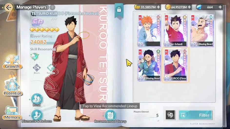 HAIKYU!! FLY HIGH Accounts SEA Lv 60|5 SP [Kuroo,Keiji,Bokuto,Nishinoya,Hinat image 1
