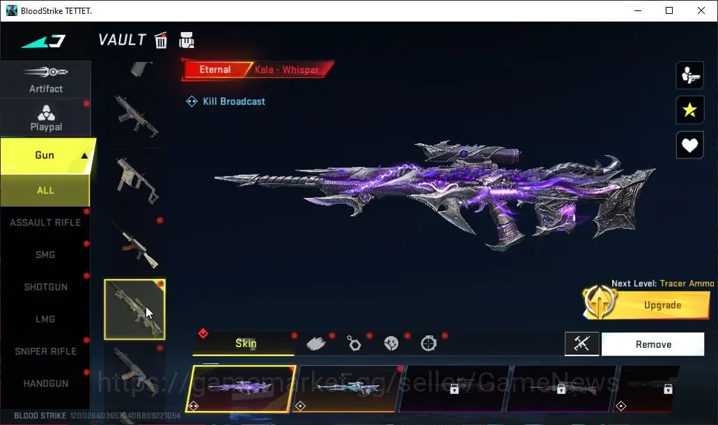 Blood Strike Accounts Collab Skin ASIA|ETERNAL Kala Whisper Lv2|Meele Ultra Katar Selachian|4 Ultra Kala Mako,Galil 1