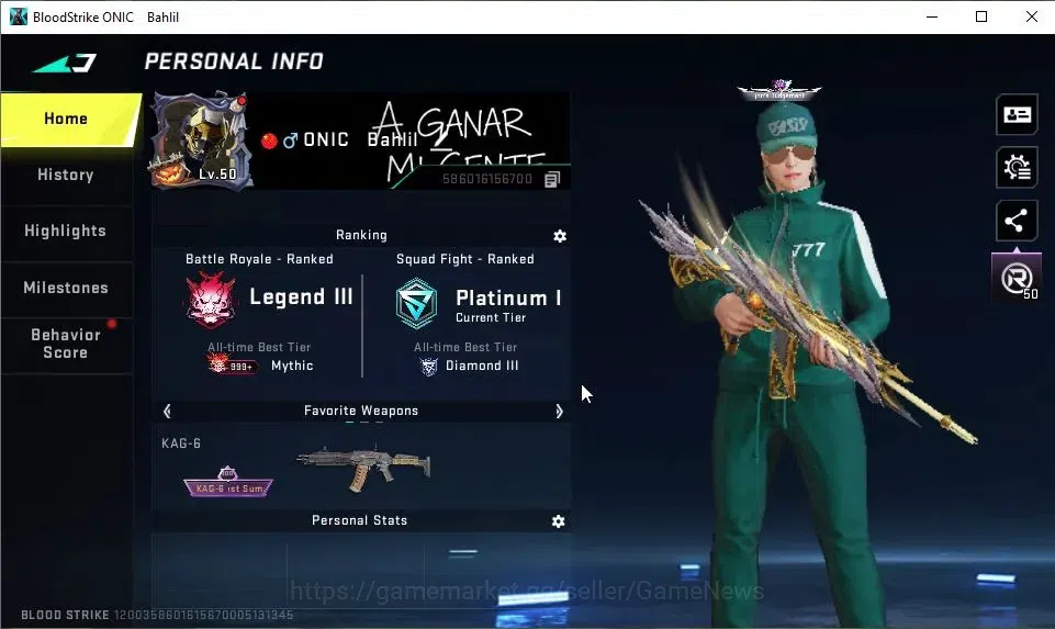 Blood Strike Accounts ASIA|Collab 7DS[Galil,QBZ95,Kar98k,AK47]|Collab EV image 2