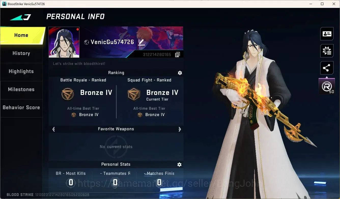 Blood Strike Accounts ASIA | BLEACH Striker Ethan-Byakuya Kuchiki | 7DS  image 3
