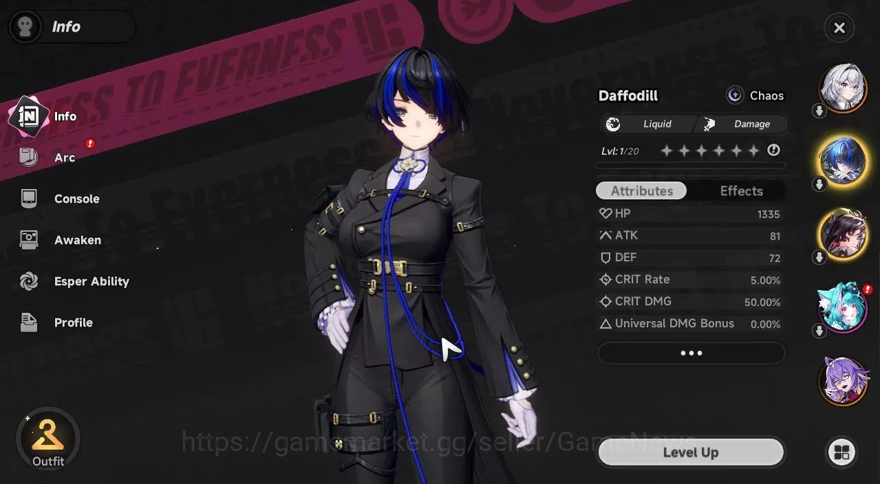 Neverness to Everness Accounts Global NA|HL 3|3 SSR [Hotori,Fadia,Daffodill] +1 S image 2