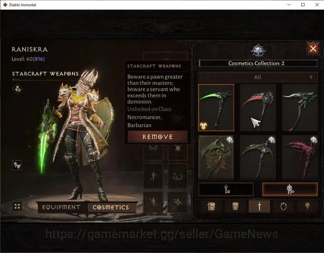 Diablo Immortal Accounts SEA-Vasily|CS ON|Lv60(816)|Necromancer|CR 42k|Reso image 9