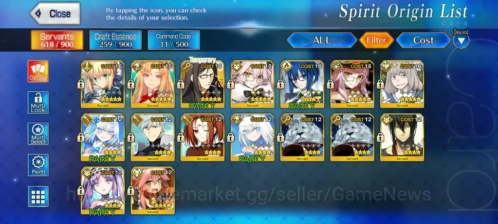 Fate-Grand Order Accounts NA Okeanos Lv 36|R+O Support|6 SSR|Ciel (NP 2),Koyans Light,Oberon,Koyans Dark,Saber 1