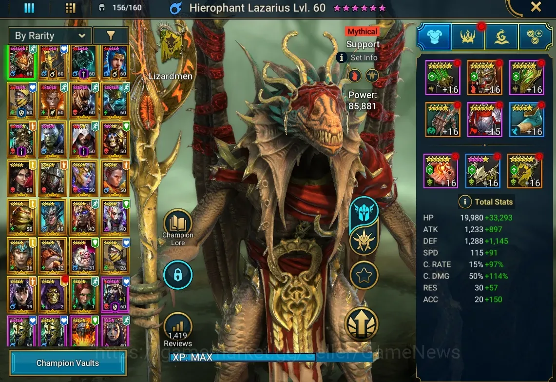 Raid: Shadow Legends Accounts Mid-Game Lv 56|1,1M PWR|1 Mythic(Hierophant)+26 Legend(Masahiro,Ninja,Xeno,Dorothy,Lord 1