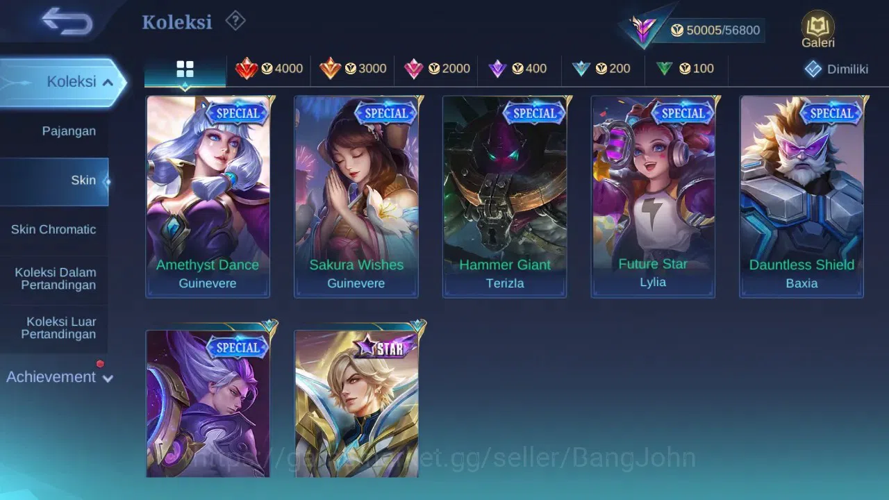 Mobile Legends: Bang Bang Accounts GLOBAL Hero 122 Skin 220 | KOF Dyrroth Karina | Lu image 10