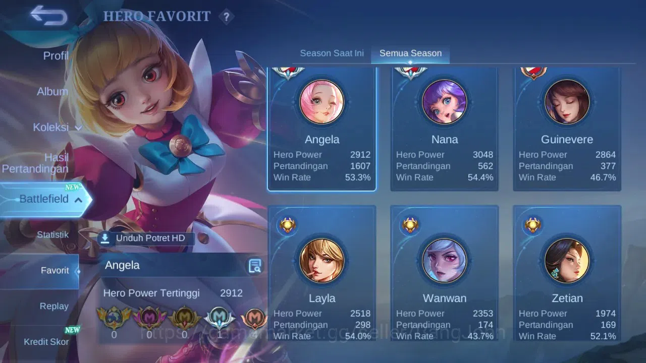 Mobile Legends: Bang Bang Accounts GLOBAL Hero 122 Skin 220 | KOF Dyrroth Karina | Lu image 16