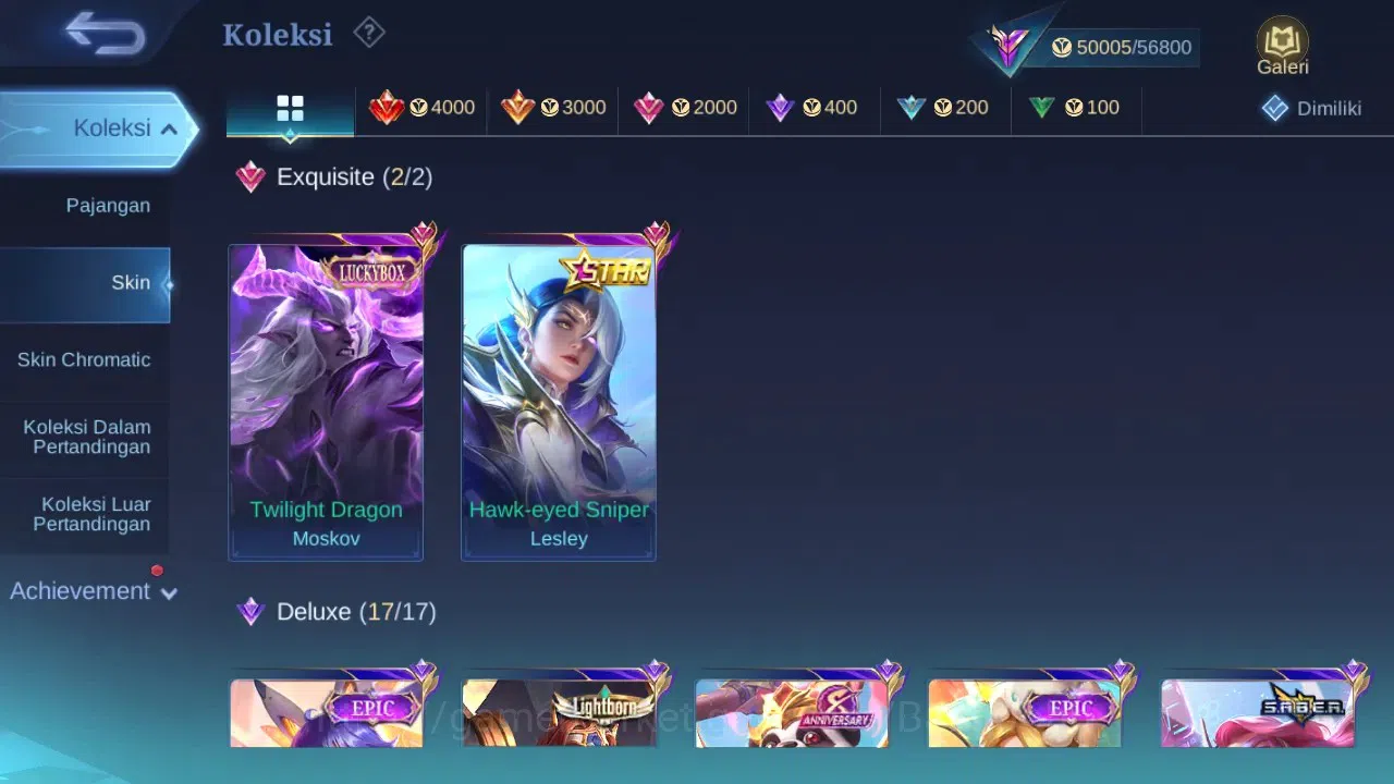 Mobile Legends: Bang Bang Accounts GLOBAL Hero 122 Skin 220 | KOF Dyrroth Karina | Lu image 2