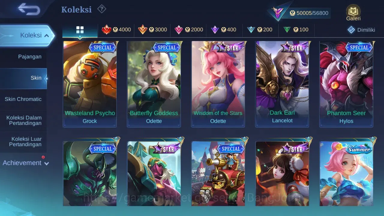 Mobile Legends: Bang Bang Accounts GLOBAL Hero 122 Skin 220 | KOF Dyrroth Karina | Lu image 8