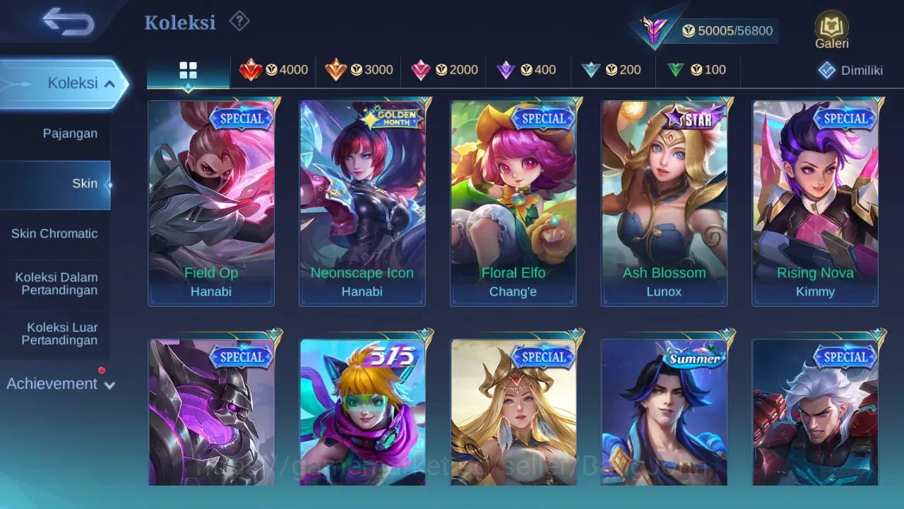 Mobile Legends: Bang Bang Accounts GLOBAL Hero 122 Skin 220 | KOF Dyrroth Karina | Lu image 9