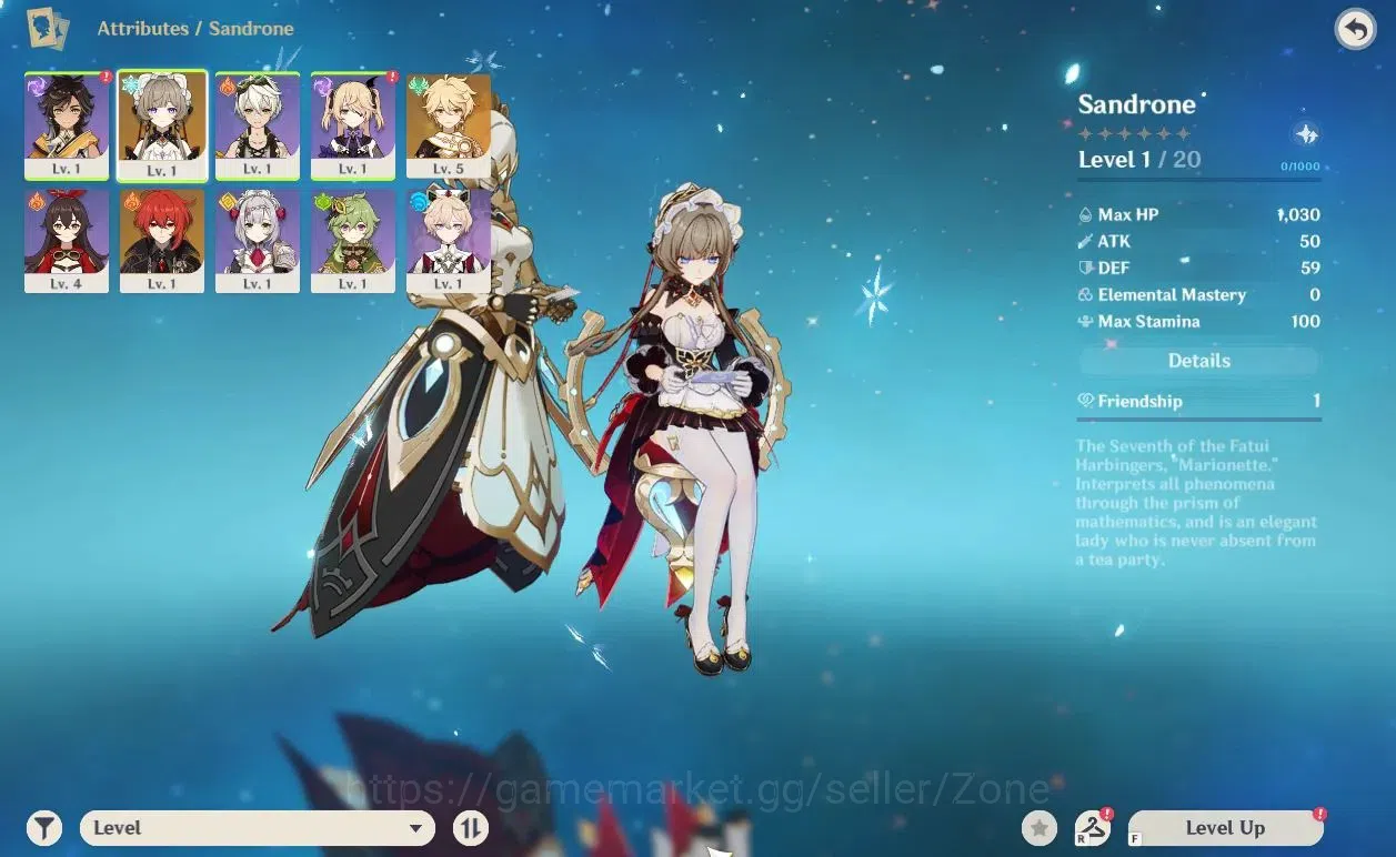 Genshin Impact Accounts Starter ASIA|AR 5 |Starter Sandrone + Diluc|Many Recourse Available|BD+USN Unset|TakeMail(GI732Z) 1